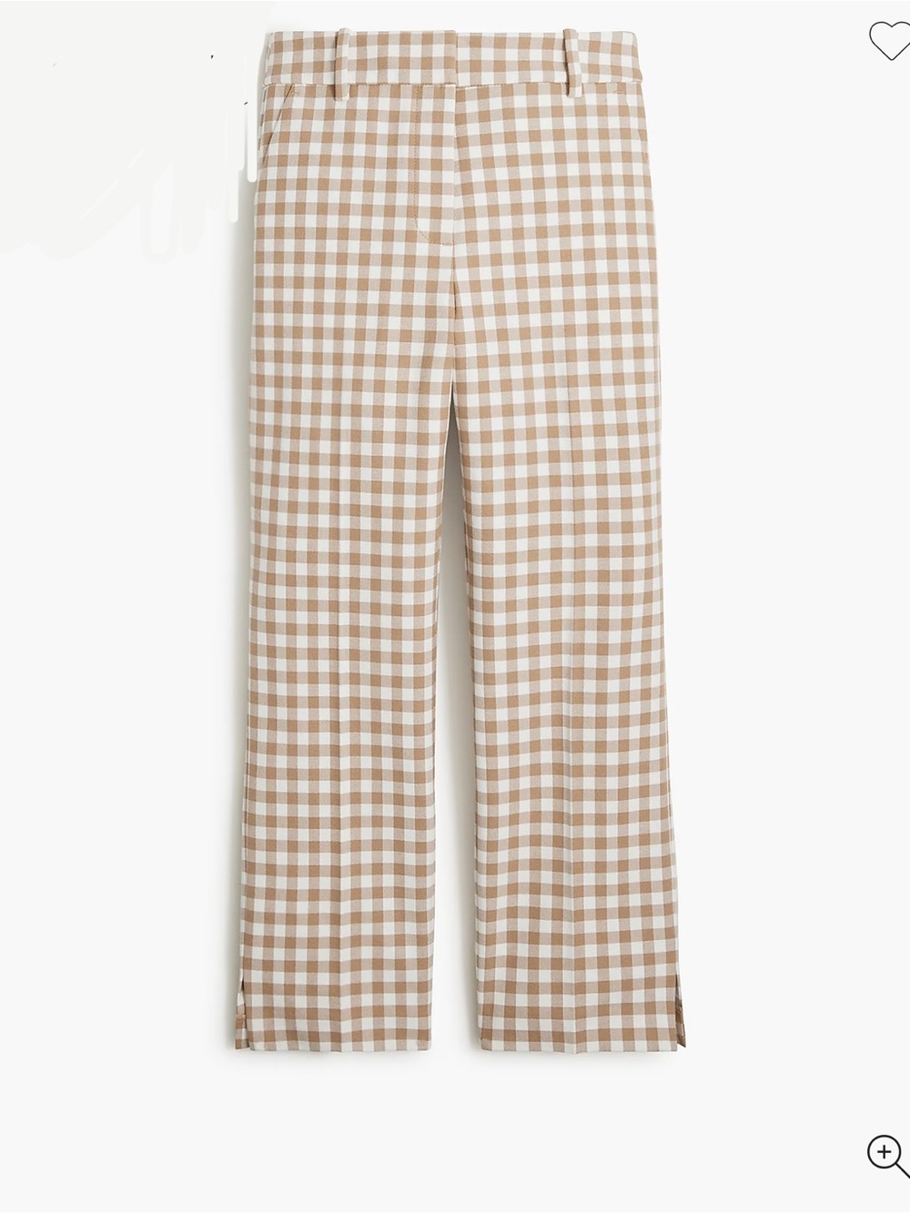 J. Crew Factory Beige and White Gingham Cropped Capris - Picture 5 of 6